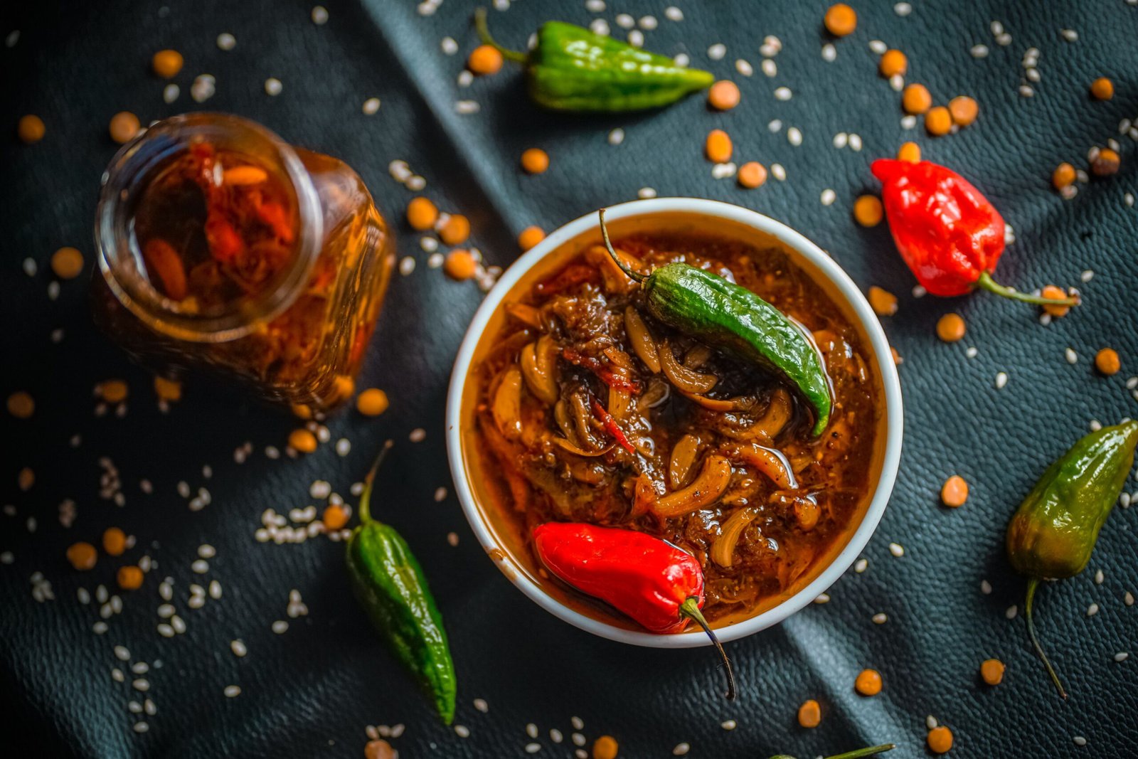 pexels photo 13724203 13724203 A vibrant bowl of spicy homemade pickle with fresh chilies and aromatic spices, embodying Bangladeshi flavors.